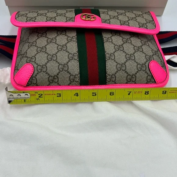 Women's Gucci OPHIDIA GG supreme belt bag size 80 cm adjustable NWT - Picture 12 of 13